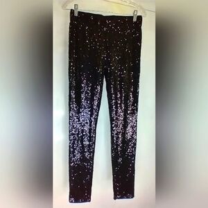 BLACK SEQUINED LEGGINGS